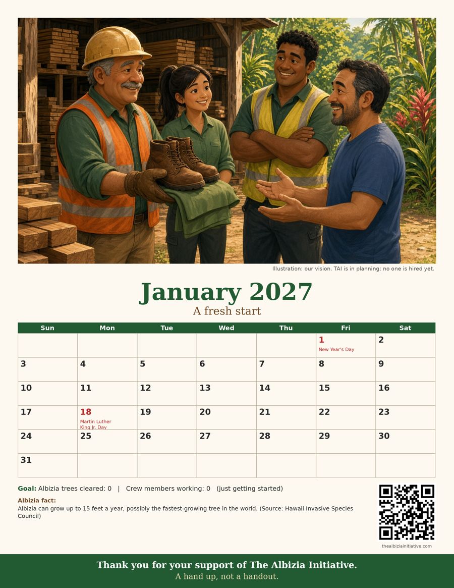 January 2027 calendar sample